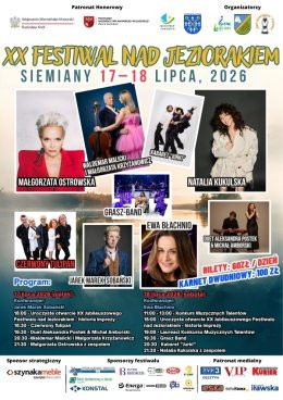 Siemiany Wydarzenie Festiwal bilet jednodniowy 18.07; Grasz Band, Kabaret „Jurki”, Natalia Kukulska z zespołem